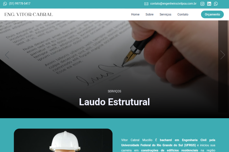 Site - Engenheiro Civil Vitor